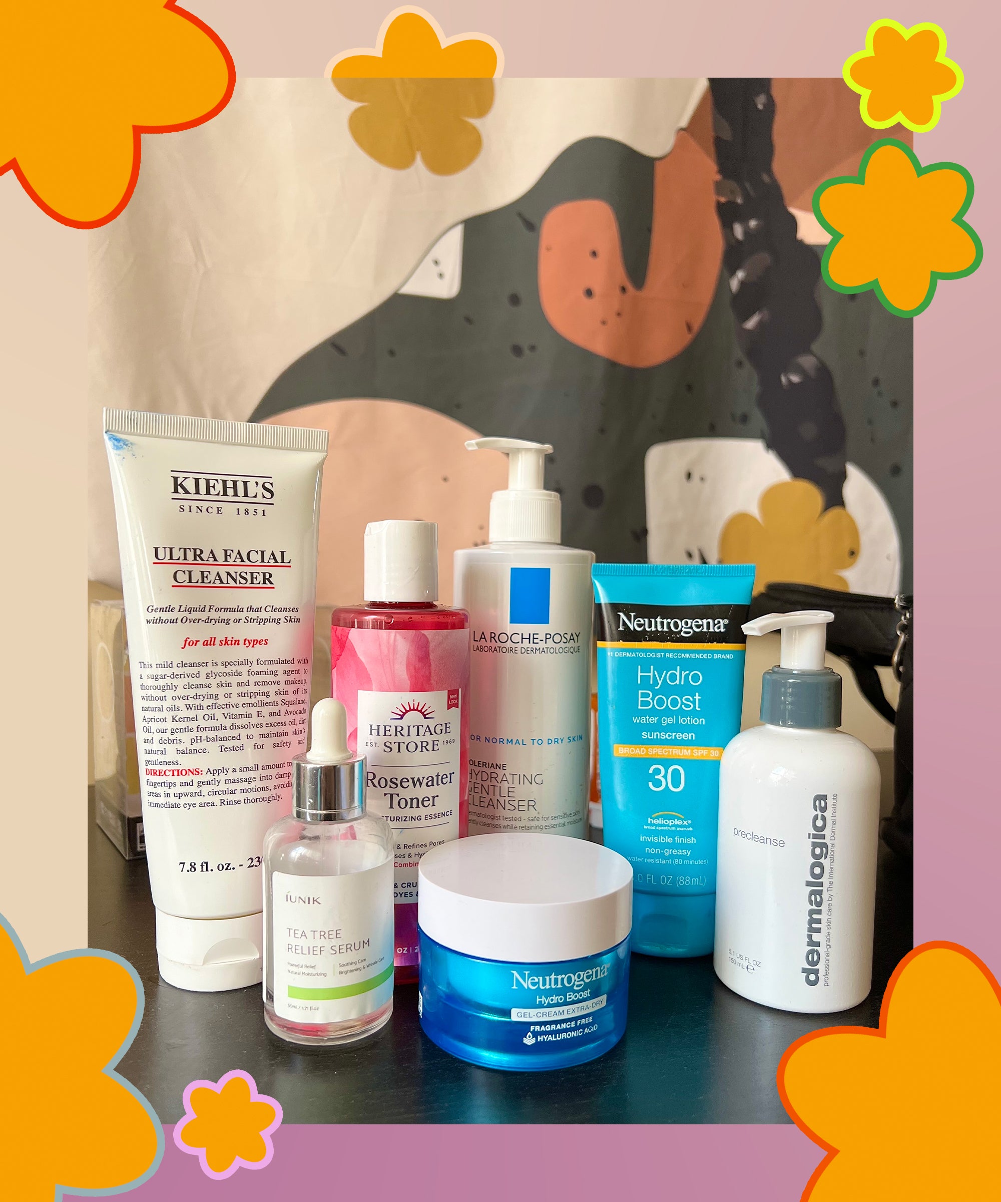 Skincare routine products and essentials