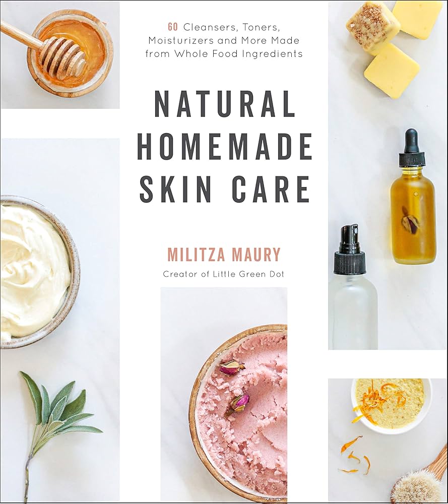 Natural skincare book and ingredients